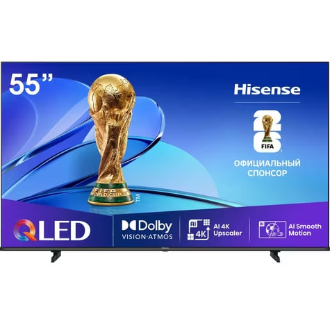 Телевизор 55" Hisense QLED 4K UHD 60Hz 55E7Q, черный