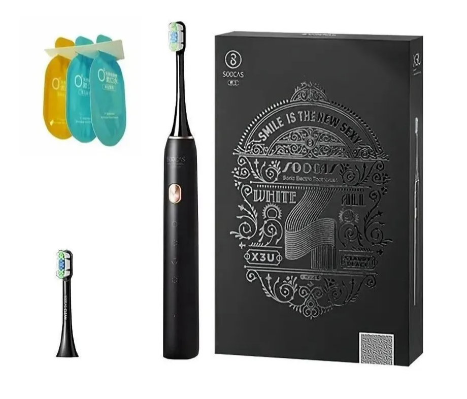 Электрическая зубная щетка Xiaomi Soocas X3U Electric Sonic Toothbrush (подарочная, ополаск), черный