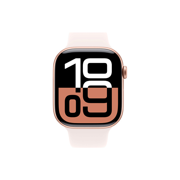 Apple Watch Series 10 42mm Rose Gold Aluminum Case Light Blush Sport Band S/M