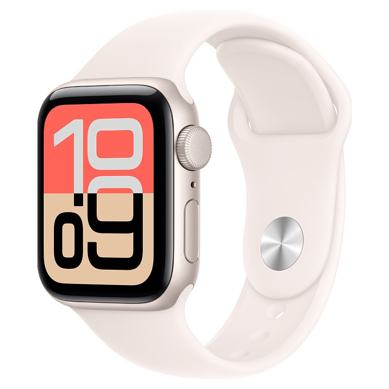 Apple Watch SE 2025 44mm Starlight Aluminum Case Starlight Sport Band M/L