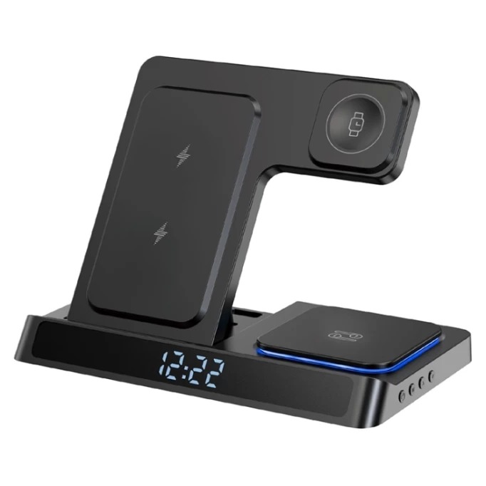 Беспроводное зарядное устройство WiWU W006 5 in 1 Wireless Charger 15W, черный