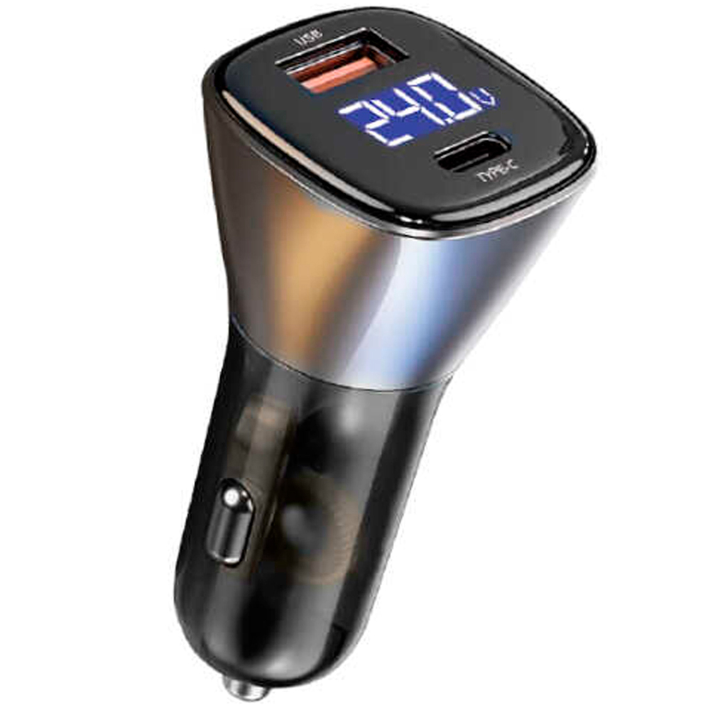 Автомобильное зарядное устройство USB+Type WiWU 72W, черный