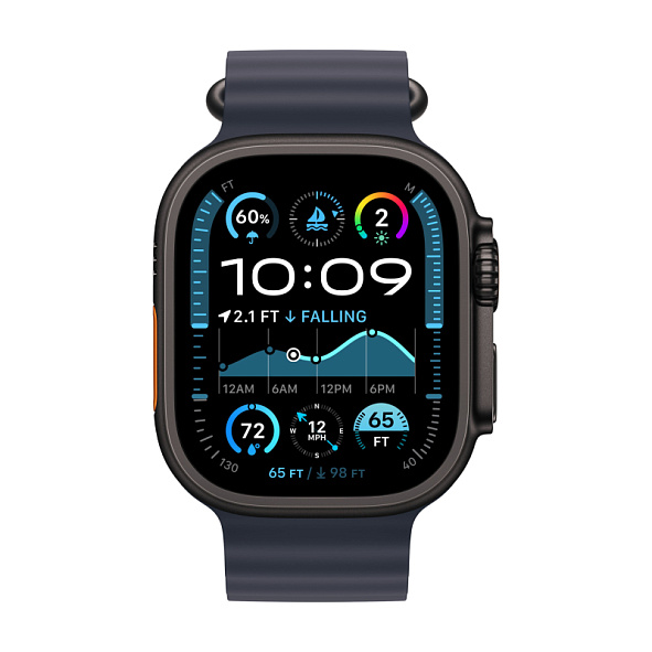 Apple Watch Ultra 2 GPS+Cellular 49mm Black Titanium Case Navy Ocean Band