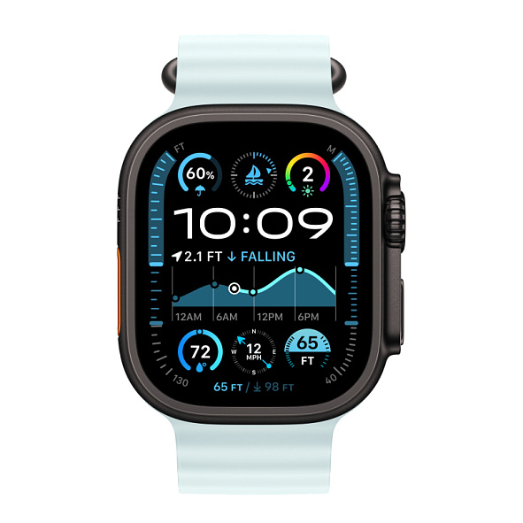 Apple Watch Ultra 2 GPS+Cellular 49mm Black Titanium Case Ice Blue Ocean Band