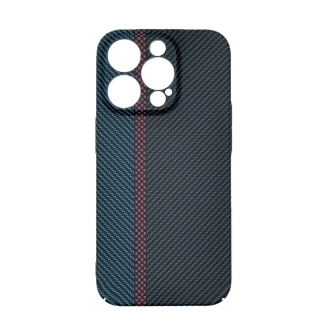 Чехол для iPhone 15 Pro Luxo Carbon High-Quality Case, черно-синий